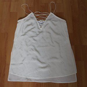 Edition 100% Silk Sheer White Slip Gold Accents